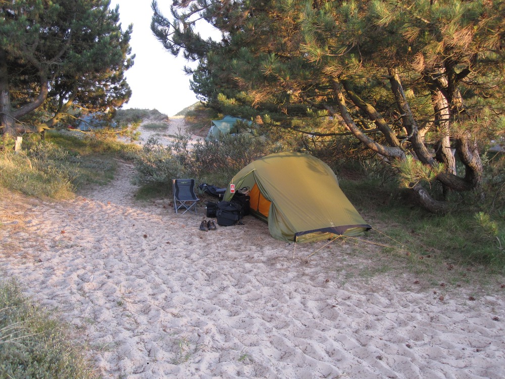 Zelten in der Sandkiste